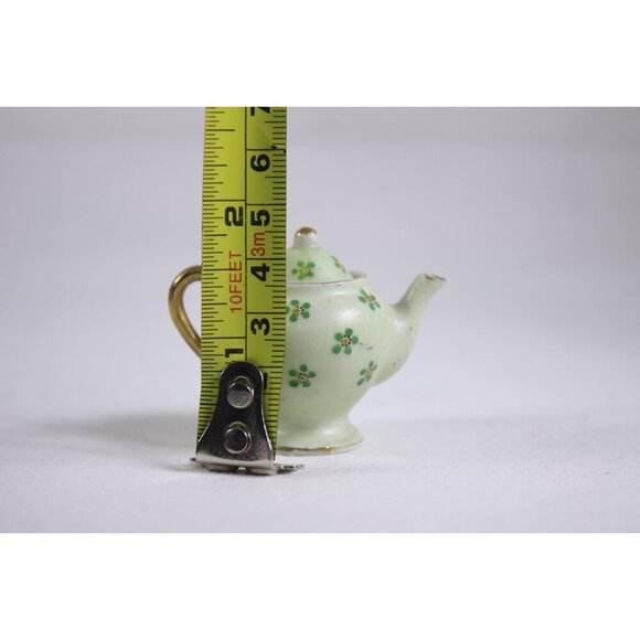 AS IS Miniature porcelain Tea Service Occupied Japan, Vintage Fairy green tea - Picture 9 of 10